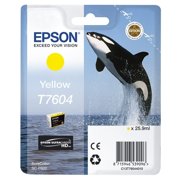 Epson_T7604_inktcartridge_geel_origineel_C13T76044010_026728_m1_big T760440 Epson inktcartridge geel 25.9ml - Afbeelding 1