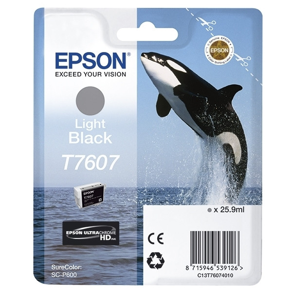 Epson_T7607_inktcartridge_licht_zwart_origineel_C13T76074010_026734_m1_big T760740 Epson inktcartridge licht-zwart 25.9ml - Afbeelding 1