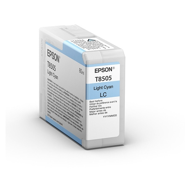 Epson_T8505_inktcartridge_licht_cyaan_origineel_C13T850500_026782_m1_big T850500 Epson Inktcartridge Licht-Cyaan 80ml - Afbeelding 1